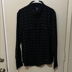George Men's Black and Gray Plaid Casual Shirt
